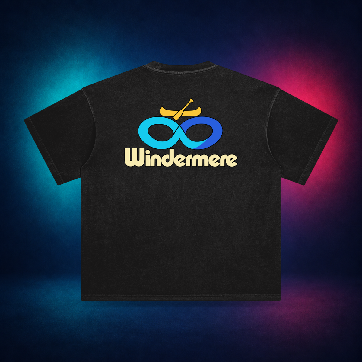 Windermere — Retro Black — large back print | Vision Neon midnight studio