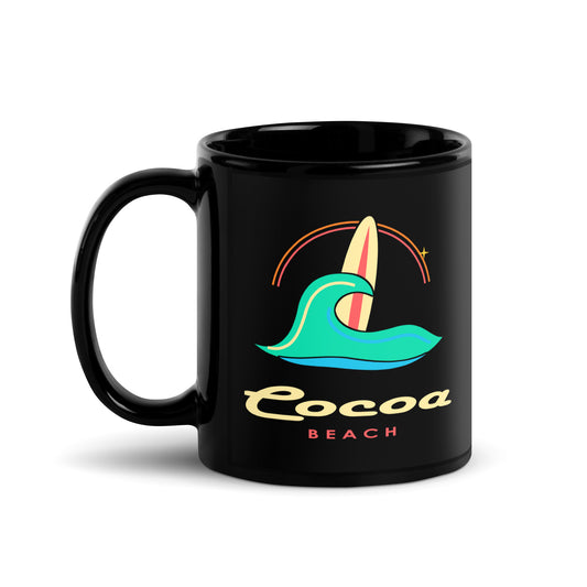 Cocoa Beach — Black mug, 11 oz, logo on both sides