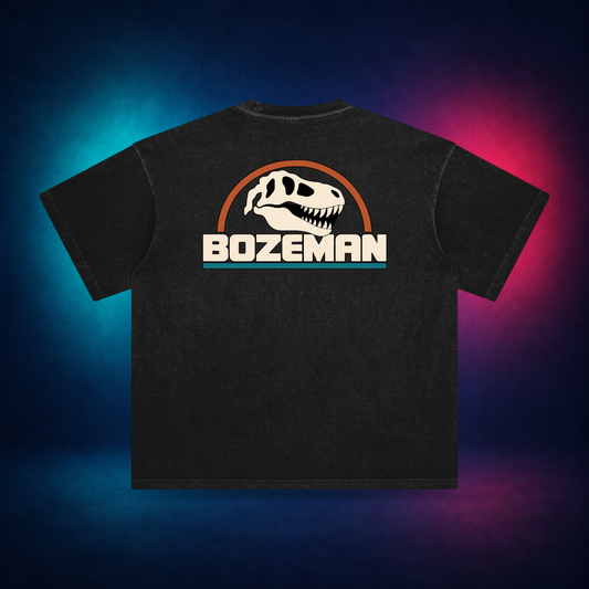 Bozeman — Retro Black — large back print | Vision Neon midnight studio