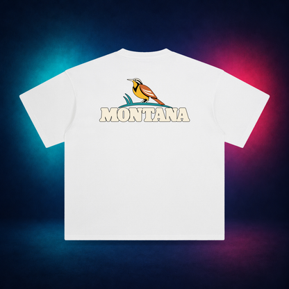 Montana Meadowlark — White — large back print | Vision Neon midnight studio