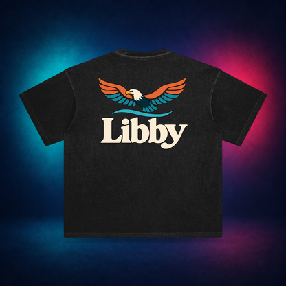 Libby — Retro Black — large back print | Vision Neon midnight studio