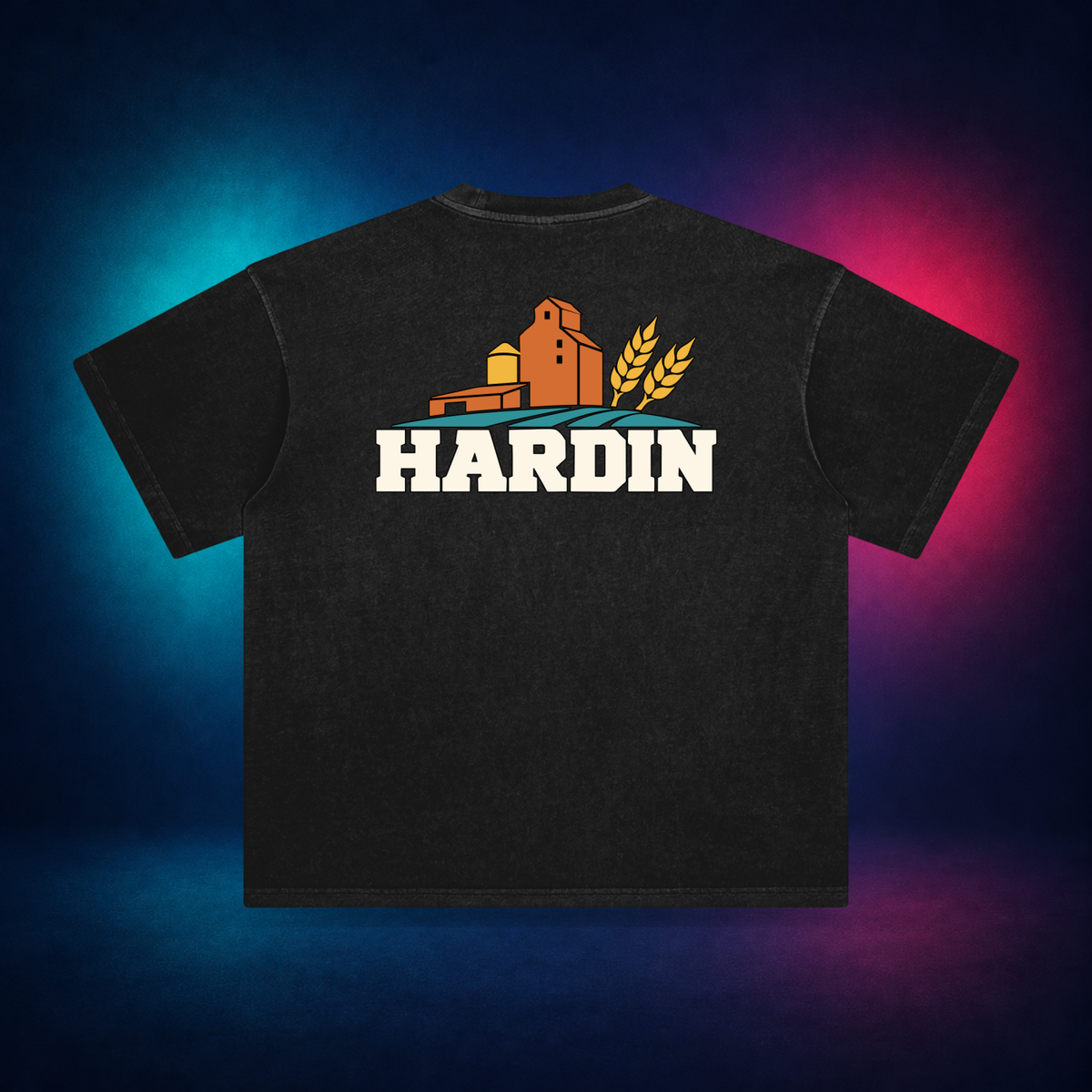 Hardin — Retro Black — back only print | Vision Neon midnight studio