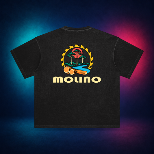 Molino — Retro Black — large back print | Vision Neon midnight studio
