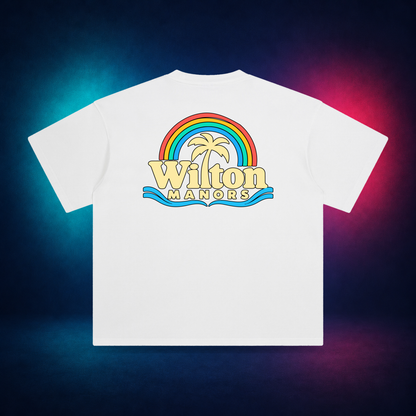 Wilton Manors — White — large back print | Vision Neon midnight studio