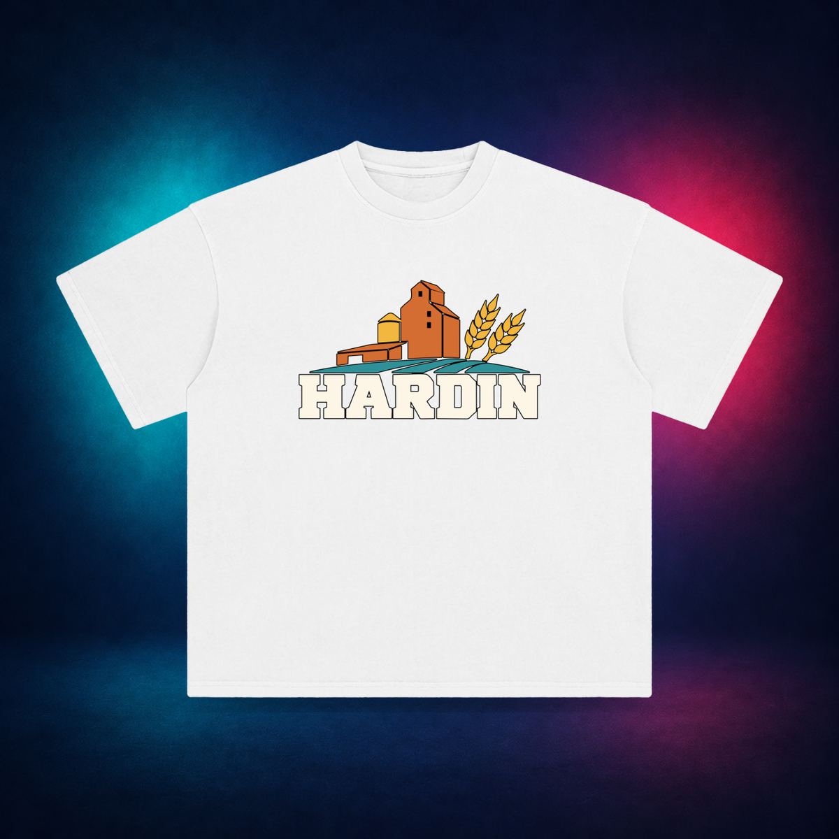 Hardin — White — front only print | Vision Neon midnight studio