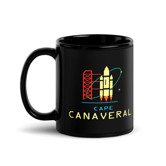 Cape Canaveral — Black mug, 11 oz, logo on both sides
