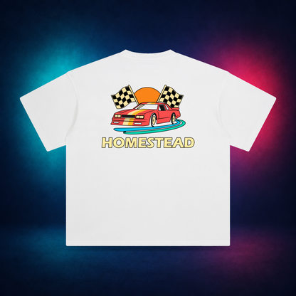 Homestead — White — large back print | Vision Neon midnight studio