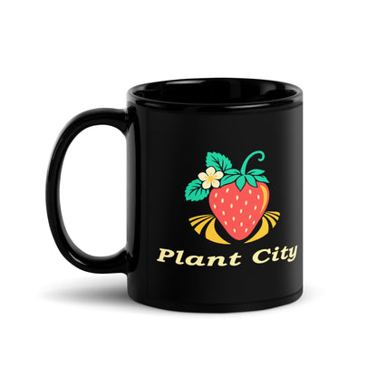 Plant City — Black mug, 11 oz, left side, logo on both sides
