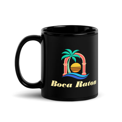 Boca Raton — Black mug, 11 oz, left side, logo on both sides