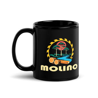 Molino — Black mug, 11 oz, left side, logo on both sides