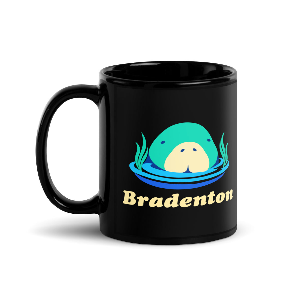Bradenton — Black mug, 11 oz, left side, logo on both sides