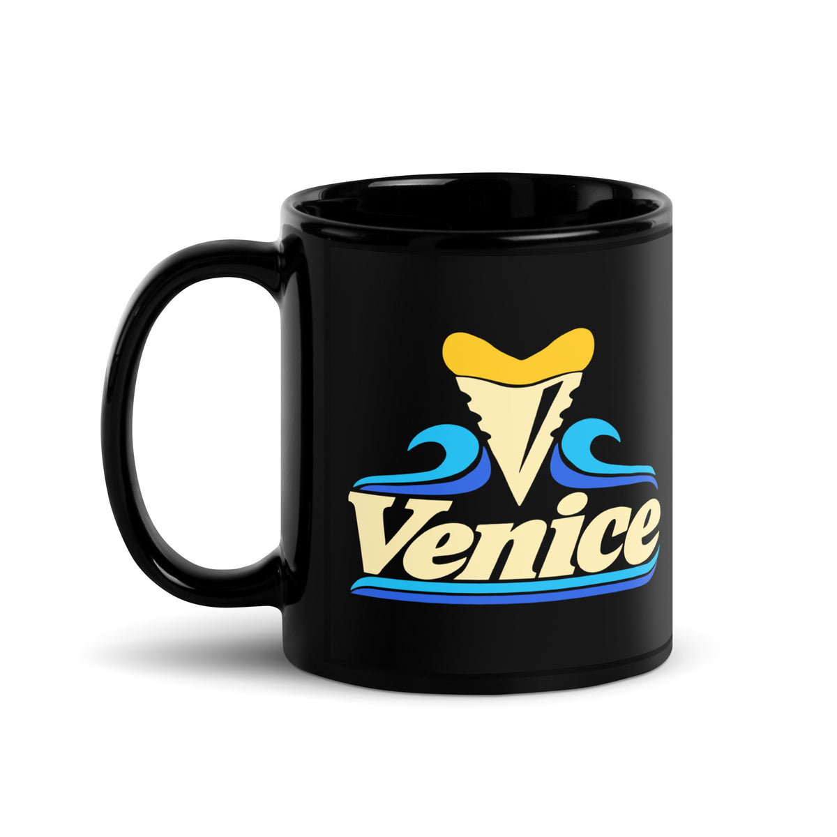 Venice — Black mug, 11 oz, left side, logo on both sides