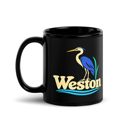 Weston — Black mug, 11 oz, left side, logo on both sides