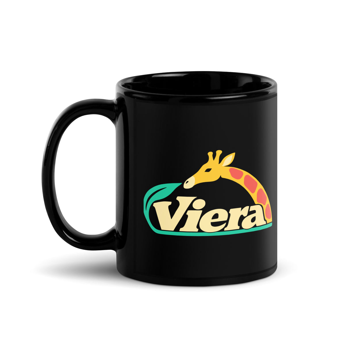 Viera — Black mug, 11 oz, left side, logo on both sides