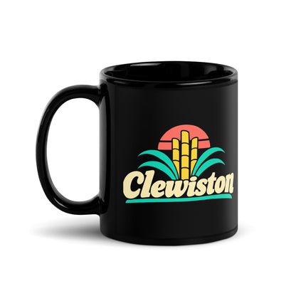 Clewiston — Black mug, 11 oz, left side, logo on both sides
