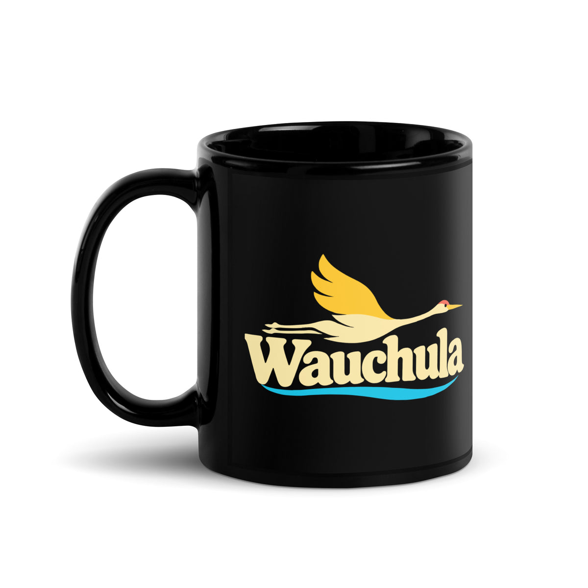 Wauchula — Black mug, 11 oz, left side, logo on both sides