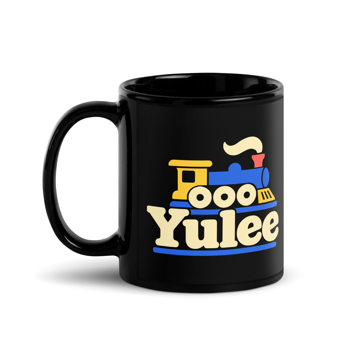 Yulee — Black mug, 11 oz, left side, logo on both sides