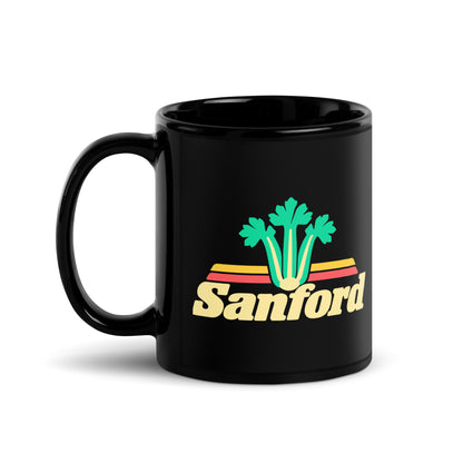 Sanford — Black mug, 11 oz, left side, logo on both sides