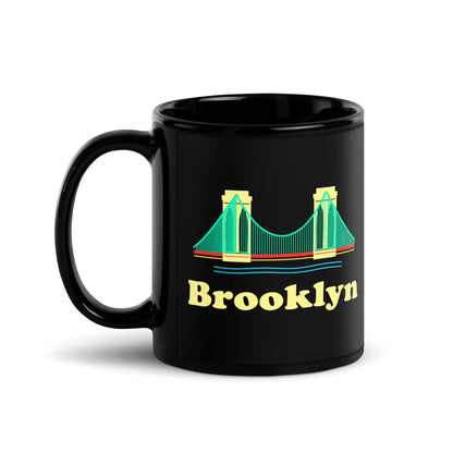 Brooklyn — black mug, 11 oz, left side, logo on both sides