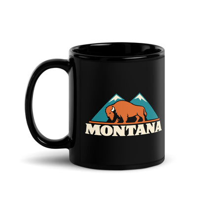 Montana — black mug, 11 oz, left side, logo on both sides