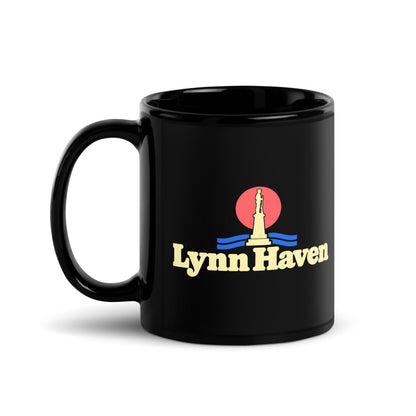 Lynn Haven — black mug, 11 oz, left side, logo on both sides