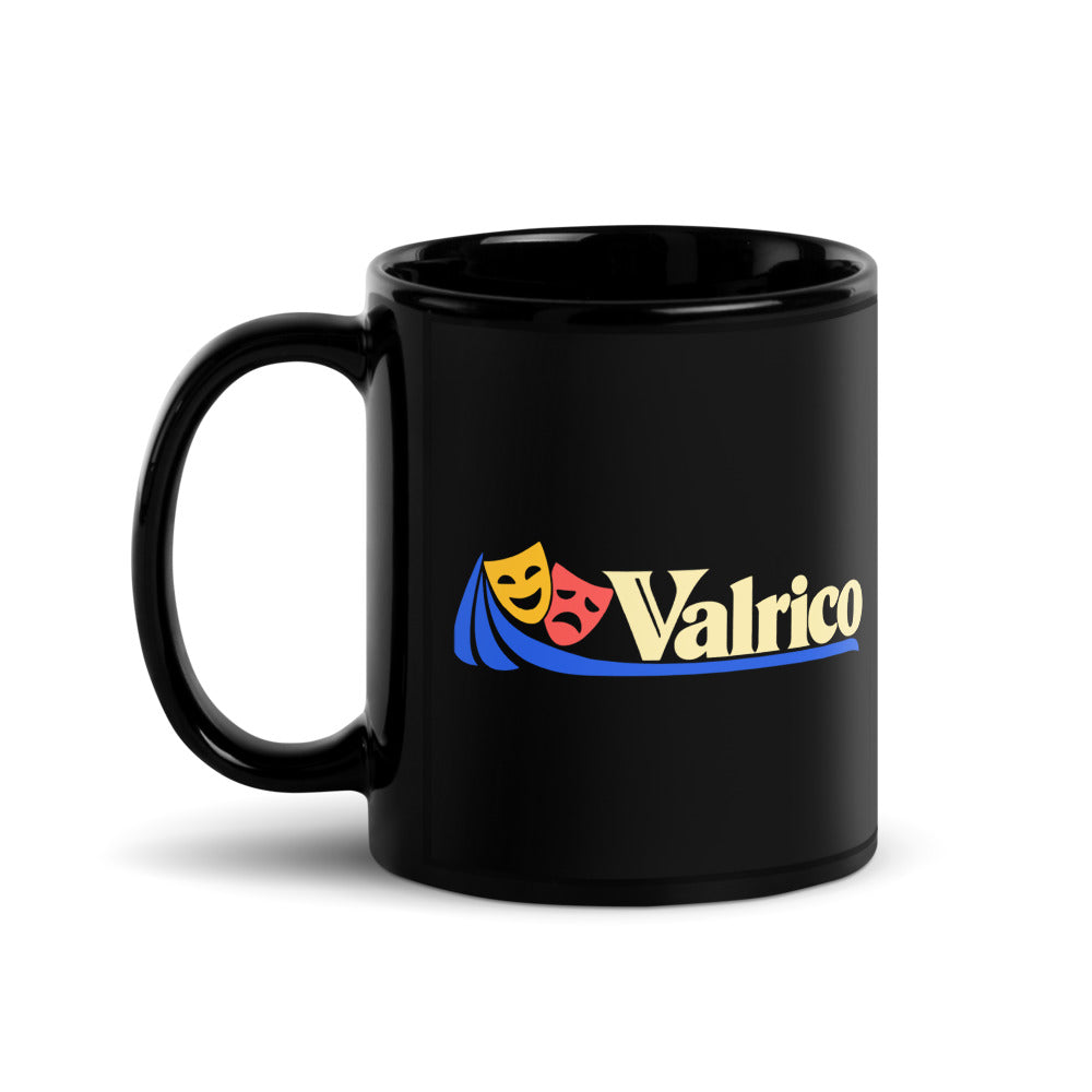 Valrico — black mug, 11 oz, left side, logo on both sides