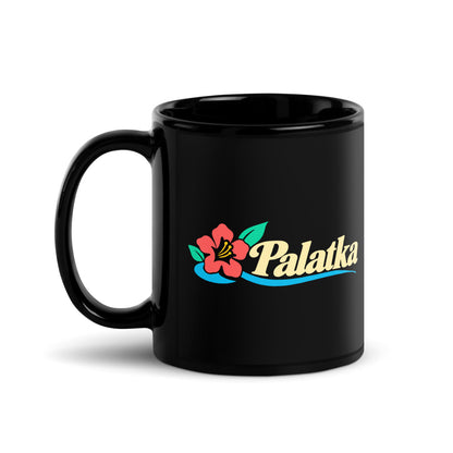 Palatka — black mug, 11 oz, left side, logo on both sides