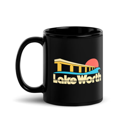Lake Worth — black mug, 11 oz, left side, logo on both sides
