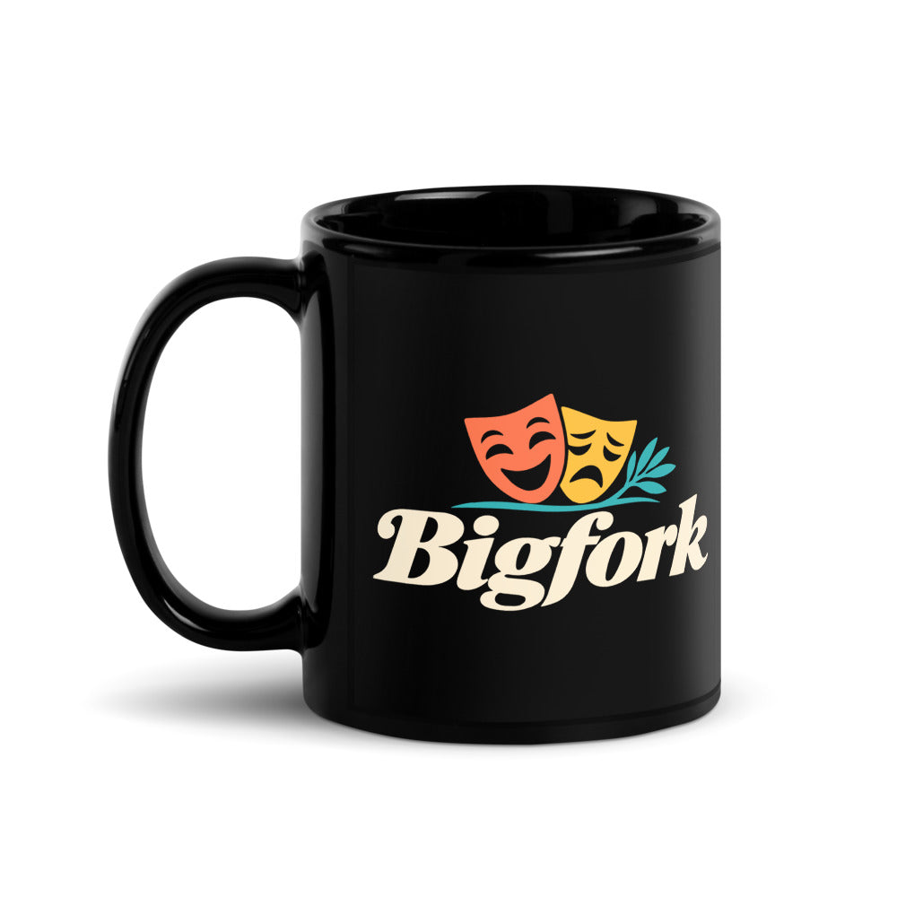 Bigfork — black mug, 11 oz, left side, logo on both sides