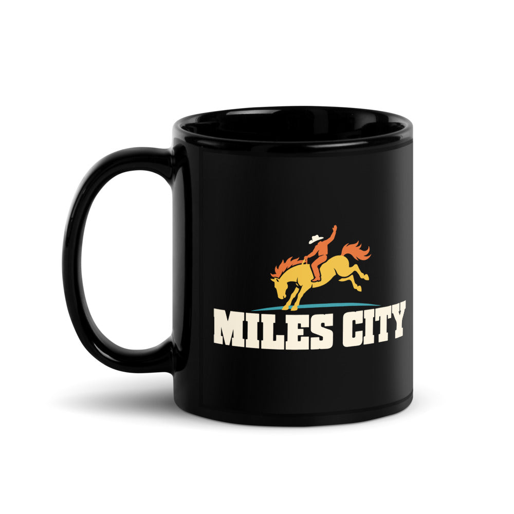 Miles City — black mug, 11 oz, left side, logo on both sides
