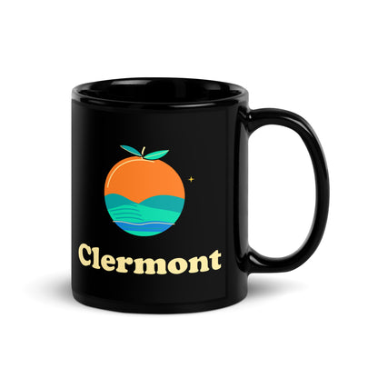 Clermont — Black mug, 11 oz, right side, logo on both sides