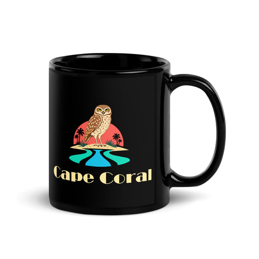 Cape Coral — Black mug, 11 oz, right side, logo on both sides