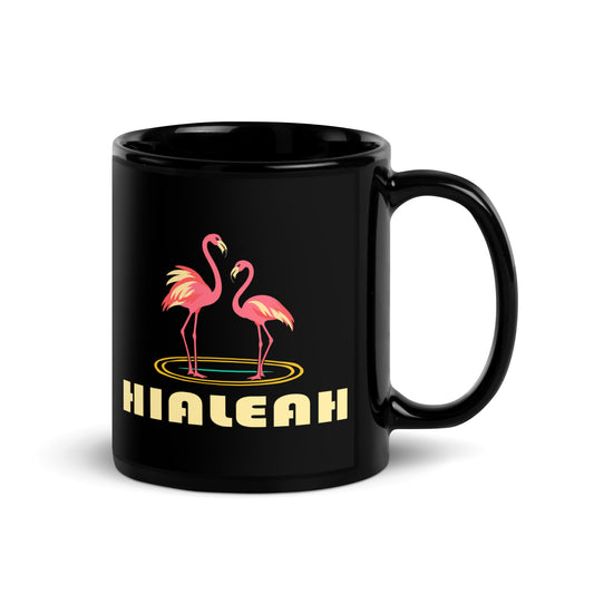Hialeah — Black mug, 11 oz, right side, logo on both sides