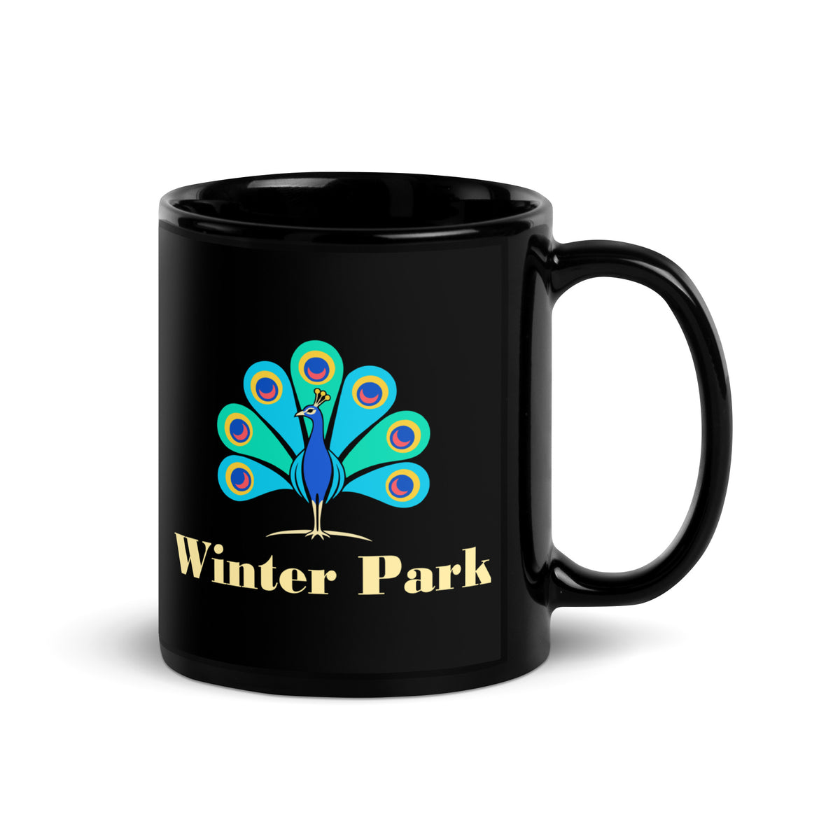 Winter Park — Black mug, 11 oz, right side, logo on both sides