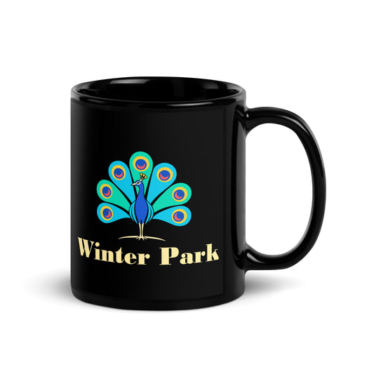 Winter Park — Black mug, 11 oz, right side, logo on both sides