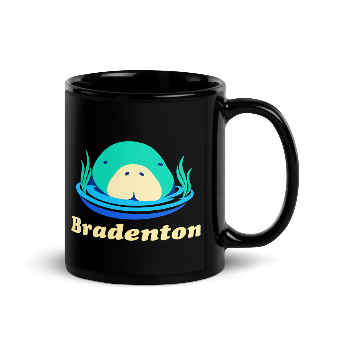 Bradenton — Black mug, 11 oz, right side, logo on both sides