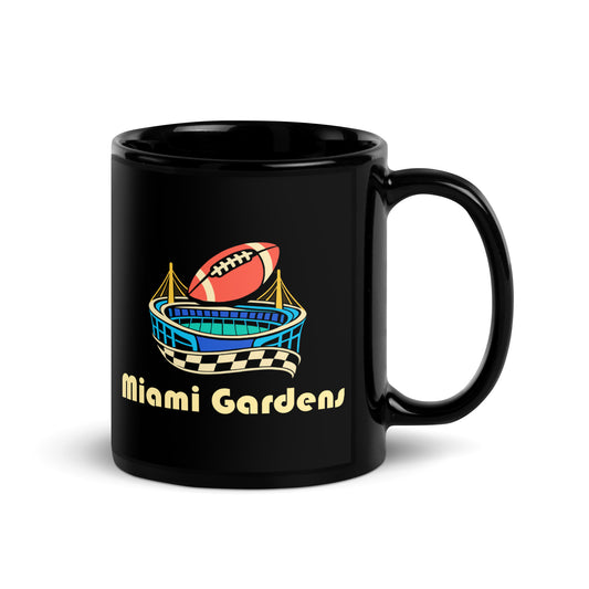 Miami Gardens — Black mug, 11 oz, right side, logo on both sides