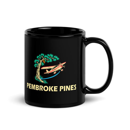 Pembroke Pines — Black mug, 11 oz, right side, logo on both sides