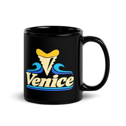 Venice — Black mug, 11 oz, right side, logo on both sides