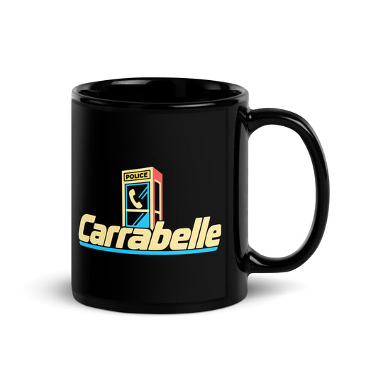 Carrabelle — Black mug, 11 oz, right side, logo on both sides