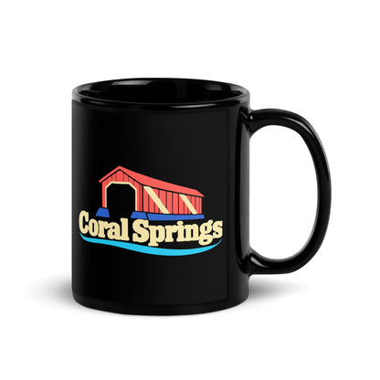 Coral Springs — Black mug, 11 oz, right side, logo on both sides