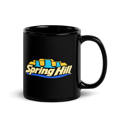 Spring Hill — Black mug, 11 oz, right side, logo on both sides