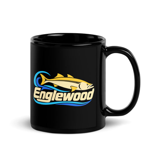 Englewood — Black mug, 11 oz, right side, logo on both sides