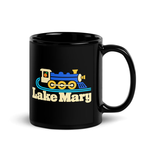 Lake Mary — Black mug, 11 oz, right side, logo on both sides