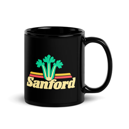 Sanford — Black mug, 11 oz, right side, logo on both sides