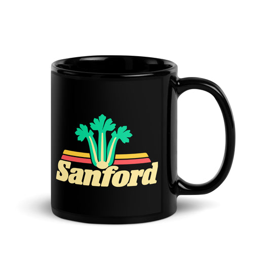 Sanford — Black mug, 11 oz, right side, logo on both sides