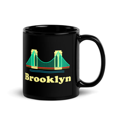Brooklyn — black mug, 11 oz, right side, logo on both sides