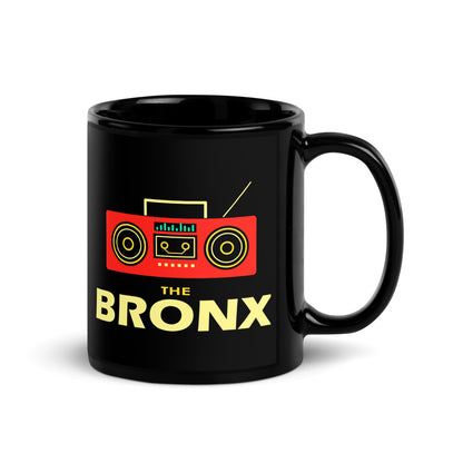 The Bronx — black mug, 11 oz, right side, logo on both sides