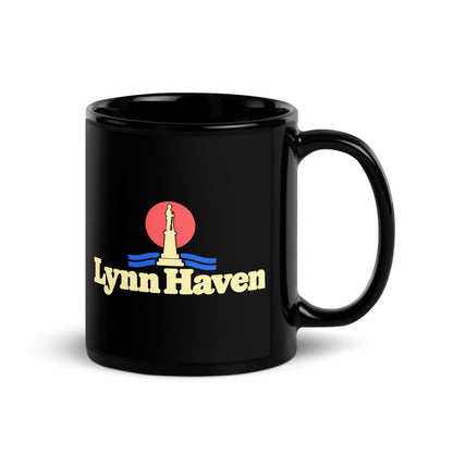 Lynn Haven — black mug, 11 oz, right side, logo on both sides