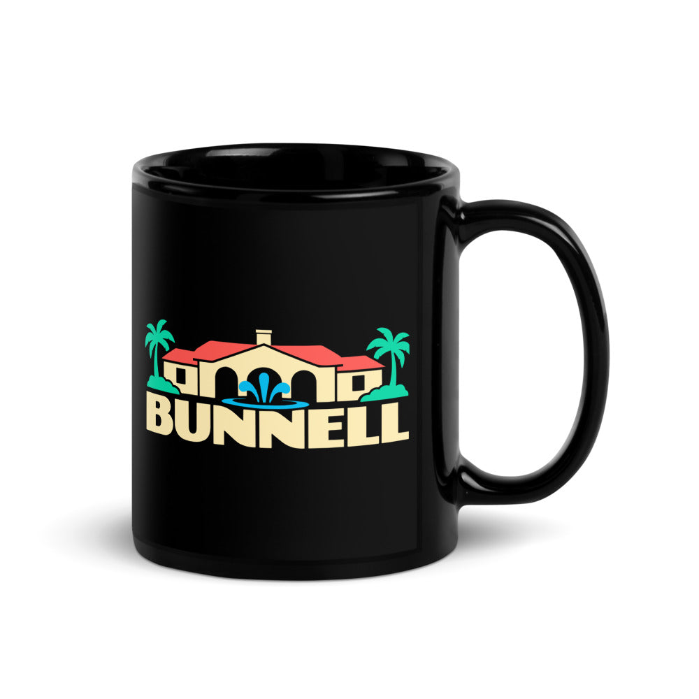 Bunnell — black mug, 11 oz, right side, logo on both sides